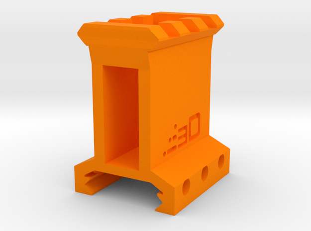 Type I Picatinny Riser (1.5" Rise) (3-Slots) in Orange Processed Versatile Plastic