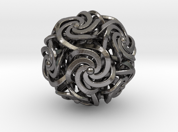 Dodecahedron W-Spirals 2.0inch in Polished Nickel Steel
