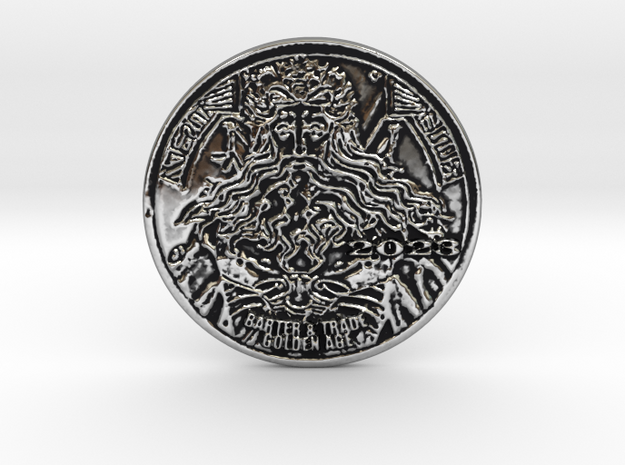 Lord Zeus says DEATH TO CRYPTOCURRENCY! SMALL in Antique Silver
