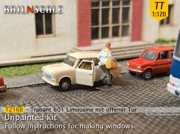 Trabant 601 Limousine mit offener Tür (TT 1:120) in Tan Fine Detail Plastic