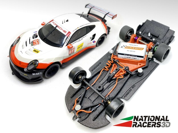 Chassis for Scaleauto Porsche 911.2 GT3 RSR AW-RT3 in Black PA12