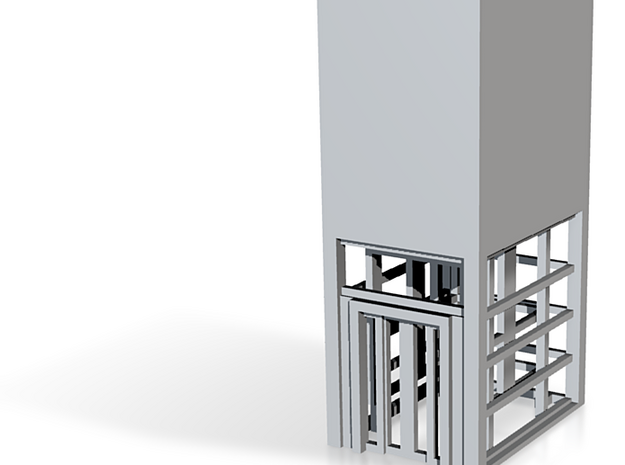 N Scale Station Platform Elevator w cage H47 in Tan Fine Detail Plastic