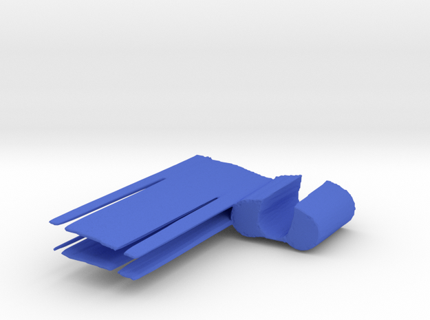 displaycornershoelacehangclamp in Blue Processed Versatile Plastic