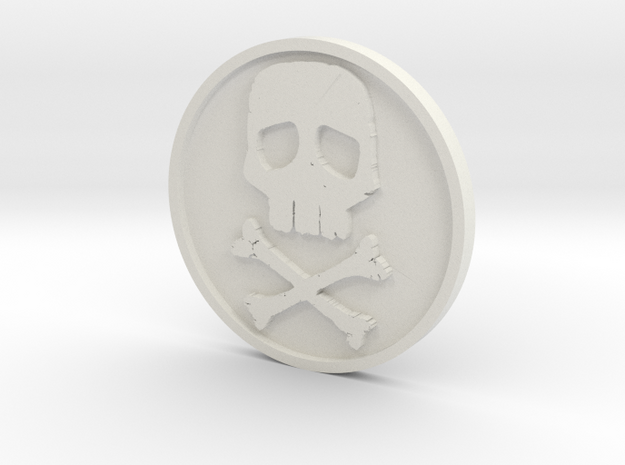 Captain Harlock skull and crossbones logo in White Natural Versatile Plastic