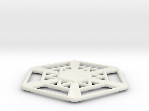 Snowflake in White Natural Versatile Plastic