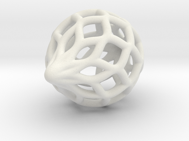 Heavier Netted Ornament in White Natural Versatile Plastic