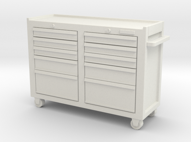 Rolling Tool Cabinet 01. 1:18 Scale  in White Natural Versatile Plastic