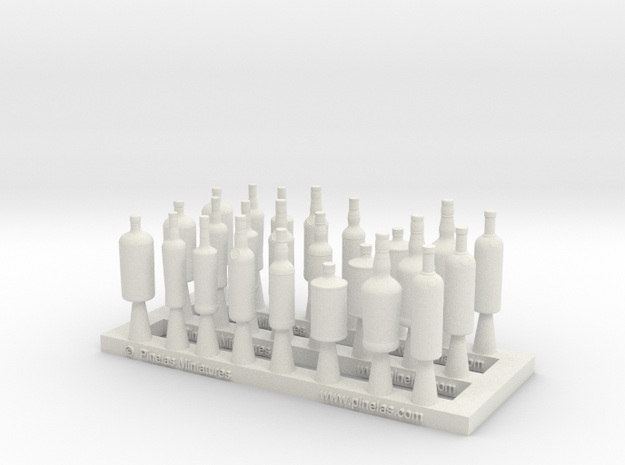 Bottles Ver02. 1:18 Scale in White Natural Versatile Plastic
