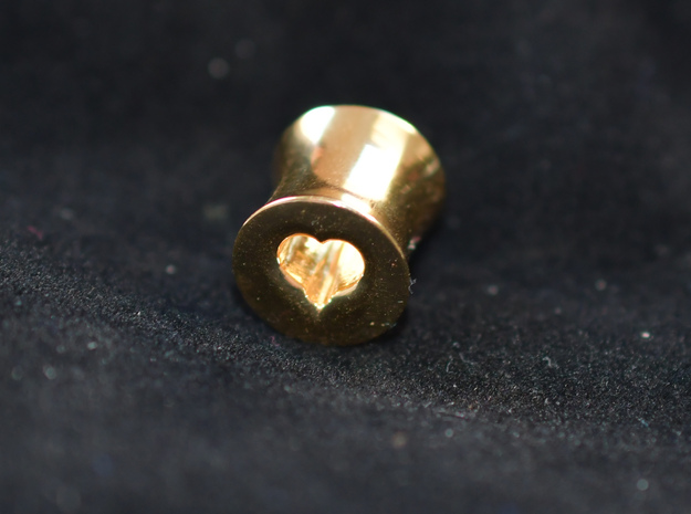 Tunnel Hear Earring in 14k Gold Plated Brass