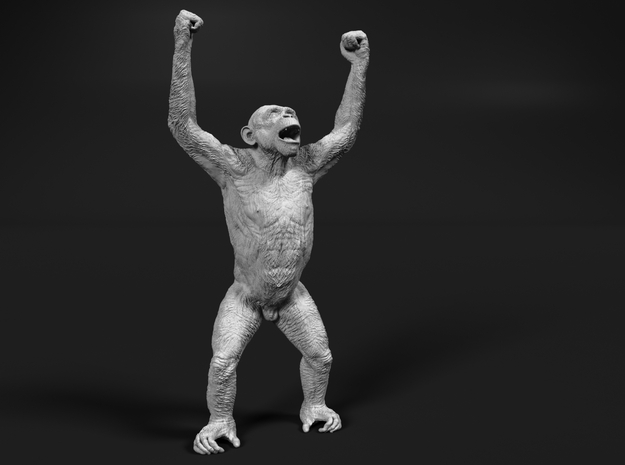 Chimpanzee 1:24 Male with raised arms in Tan Fine Detail Plastic