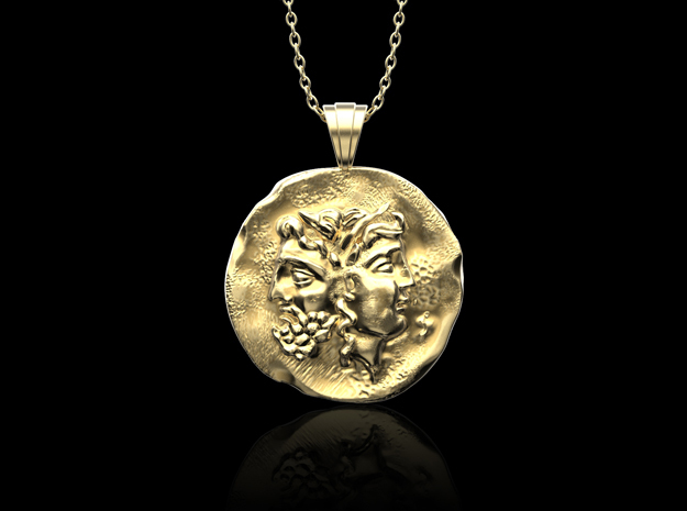 Ancient Coin Pendant in Natural Bronze