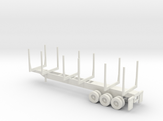 NEW!! 1:160/N-Scale US 2-Axle Log Trailer version  in White Natural Versatile Plastic