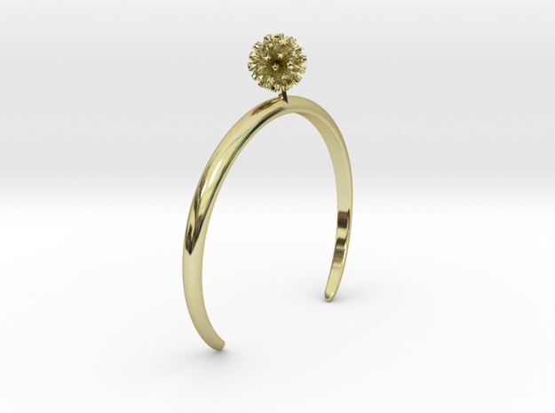 Bracelet with one smallflower of the Garlic in 18k Gold Plated Brass: Medium