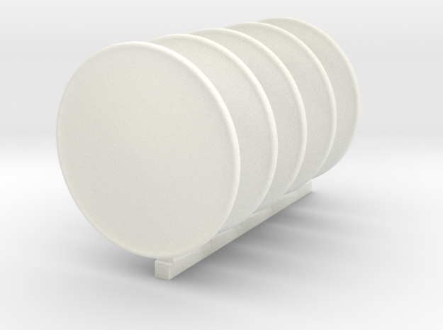 5 x Shield in White Processed Versatile Plastic: d3