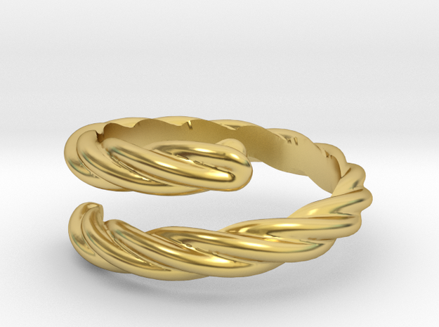 Rope ring in Polished Brass