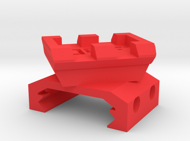 45 Degrees Picatinny Adapter (2-Slots) in Red Processed Versatile Plastic