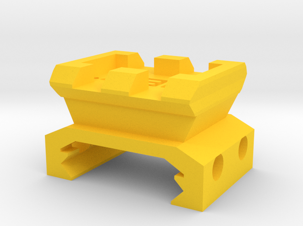 90 Degrees Picatinny Adapter (2-Slots) in Yellow Processed Versatile Plastic