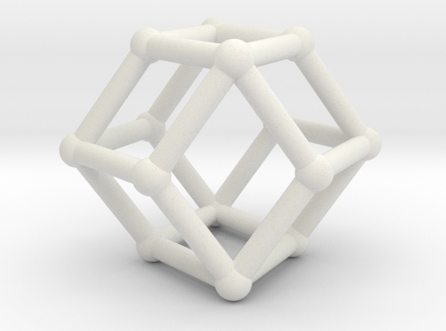 Rhombic dodecahedron in White Natural Versatile Plastic
