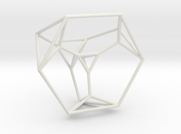 truncated 5-cell, projected into 3D in White Natural Versatile Plastic