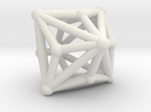 Triakisoctahedron in White Natural Versatile Plastic