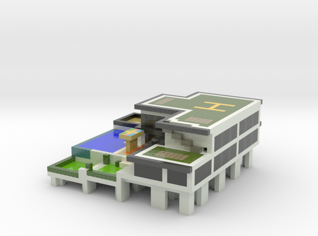 Minecraft Modern House3 in Glossy Full Color Sandstone