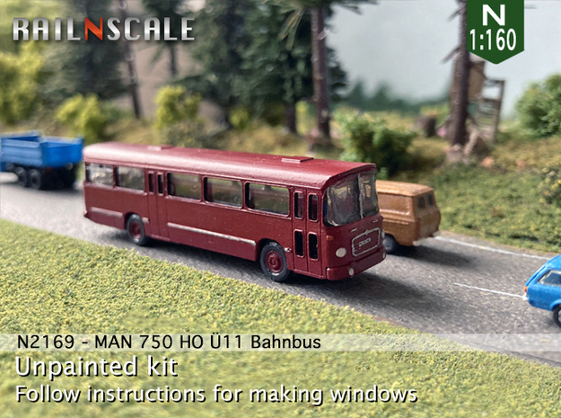MAN 750 HO Ü11 Bahnbus (N 1:160) in Tan Fine Detail Plastic