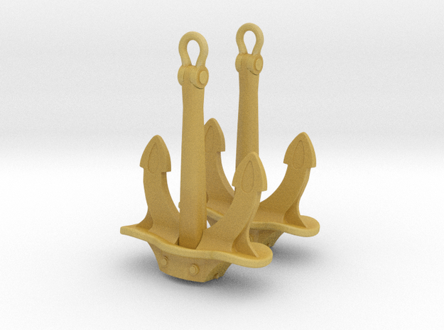  1/128 DKM Bow Anchor Set x2 in Tan Fine Detail Plastic