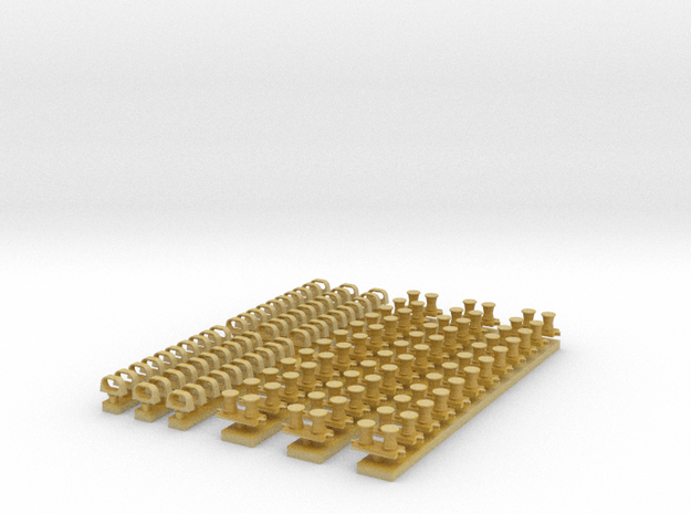 1:200 Scale USN Reduced RCS Bitts and Chocks in Tan Fine Detail Plastic
