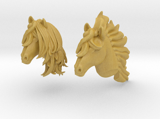Anthropomorphic horse heads (HSD miniatures) in Tan Fine Detail Plastic