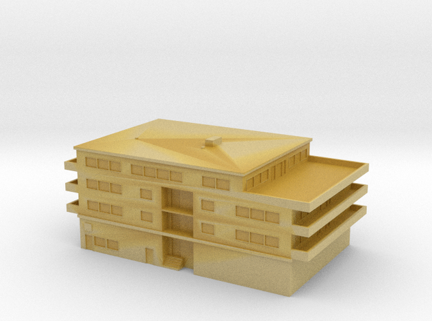 1:700 Scale Apartment Building #7C in Tan Fine Detail Plastic
