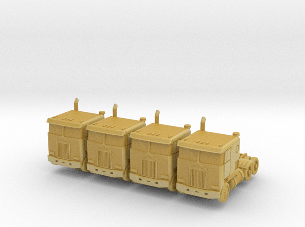 Kenworth Cabover - Set of 4 - 1:500scale in Tan Fine Detail Plastic
