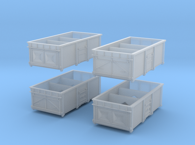 Set of 4 BR 16t 1/102 mineral wagons in Clear Ultra Fine Detail Plastic