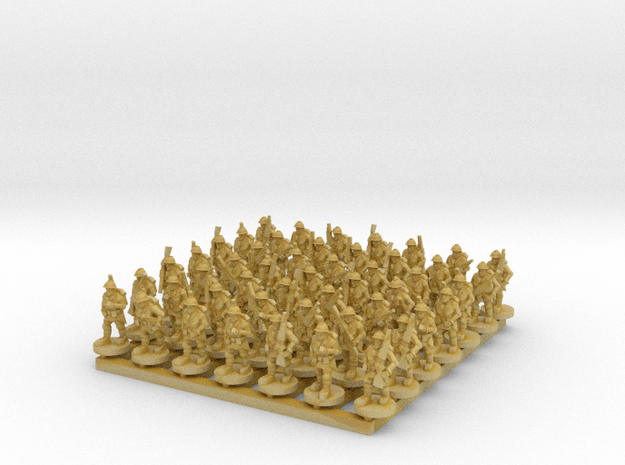 10mm WW1 French infantry marching in Tan Fine Detail Plastic