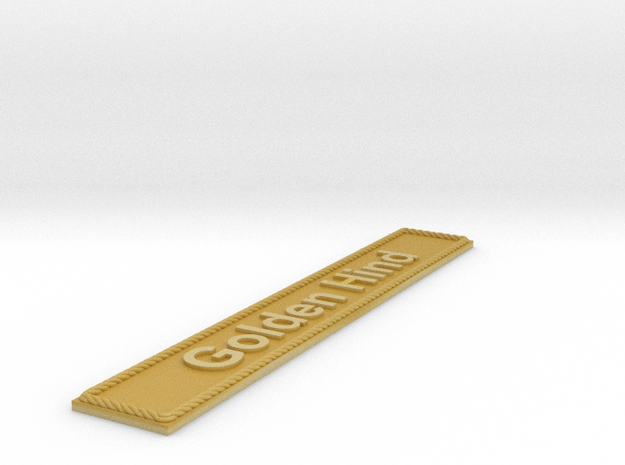 Nameplate Golden Hind in Tan Fine Detail Plastic