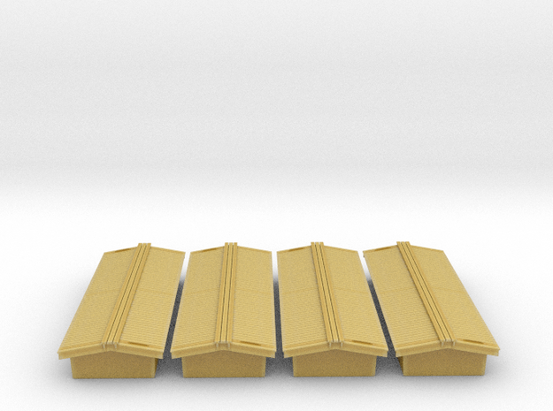 N-Scale Peaked Roof for MTL CWE Cars (4-pack) in Tan Fine Detail Plastic