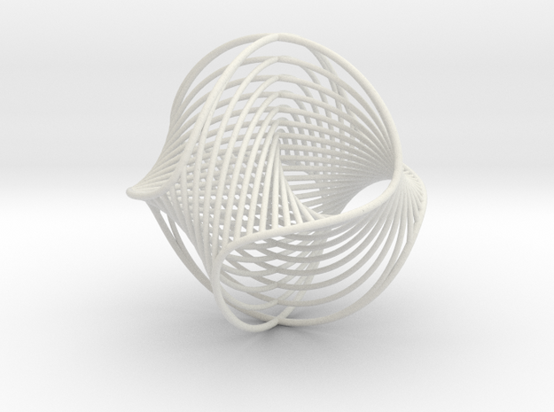 WaveBall3 in White Natural Versatile Plastic
