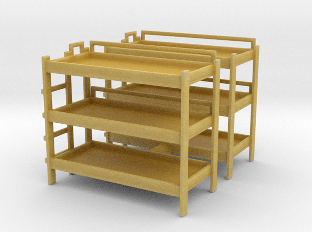Triple Bunk Bed (x2) 1/87 in Tan Fine Detail Plastic
