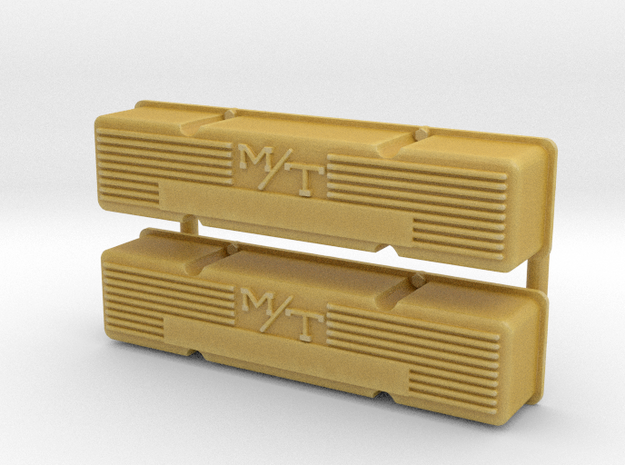 SBC M/T valve cover set 1/8 in Tan Fine Detail Plastic