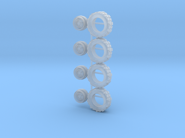1/64 scale Overlanders with tires - 8mm wheel dia in Clear Ultra Fine Detail Plastic
