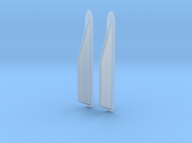 Dual Top fins for Tracy in Clear Ultra Fine Detail Plastic