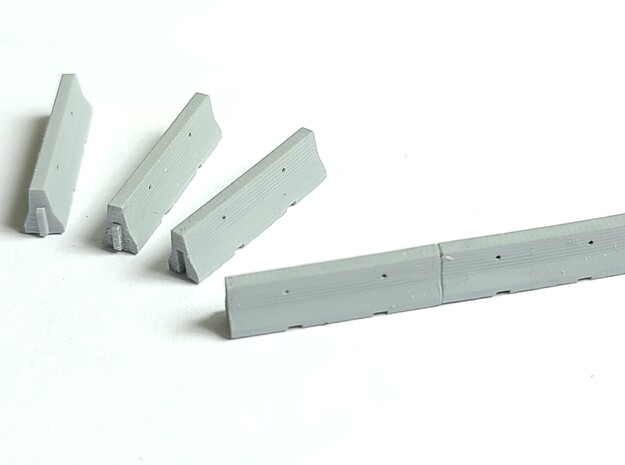 Jersey Barriers - 5 pack  in White Natural Versatile Plastic