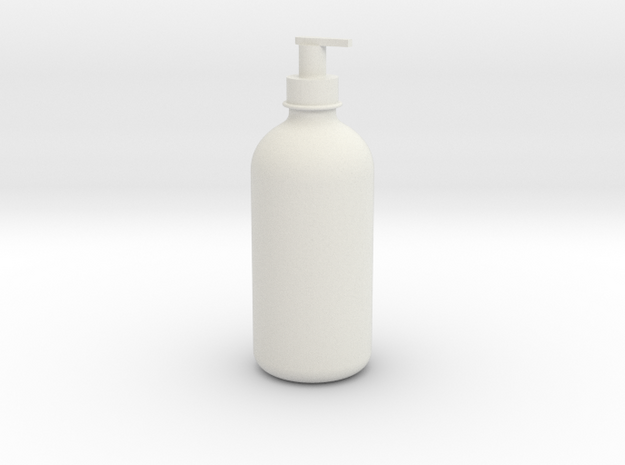 Miniature Soap Pump Bottle in White Natural Versatile Plastic