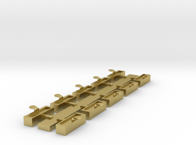 Card Catalog Drawer Pulls (Set of 10) in Natural Brass