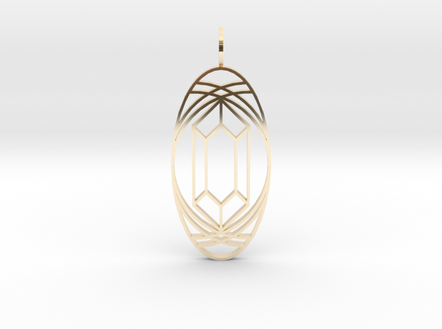 Aura Glow (Faceted Crystal, Flat) in 14k Gold Plated Brass