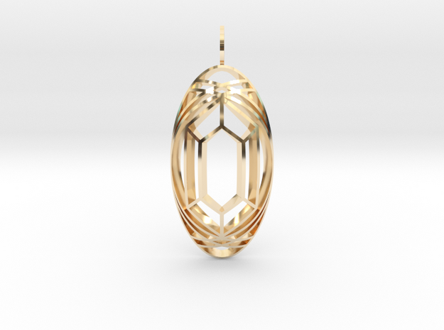 Aura Glow (Faceted Crystal, Domed) in 14k Gold Plated Brass