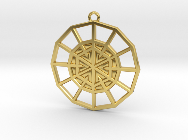 Resurrection Emblem 06 Medallion (Sacred Geometry) in Polished Brass