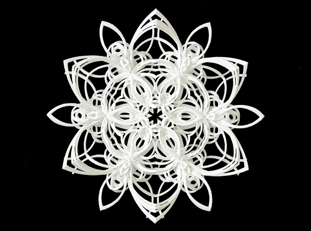 Snowflake Ornament 6 in White Natural Versatile Plastic