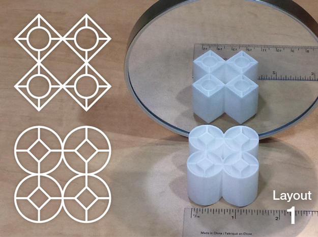 Improved Ambiguous Cylinder Illusion (Layout 1) in White Natural Versatile Plastic