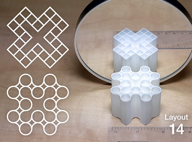 Improved Ambiguous Cylinder Illusion (Layout 14) in White Natural Versatile Plastic