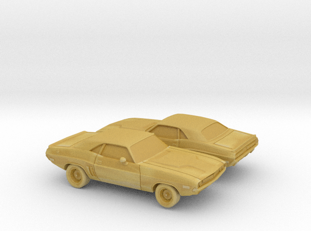 1/160 2X 1971 Dodge Challenger in Tan Fine Detail Plastic